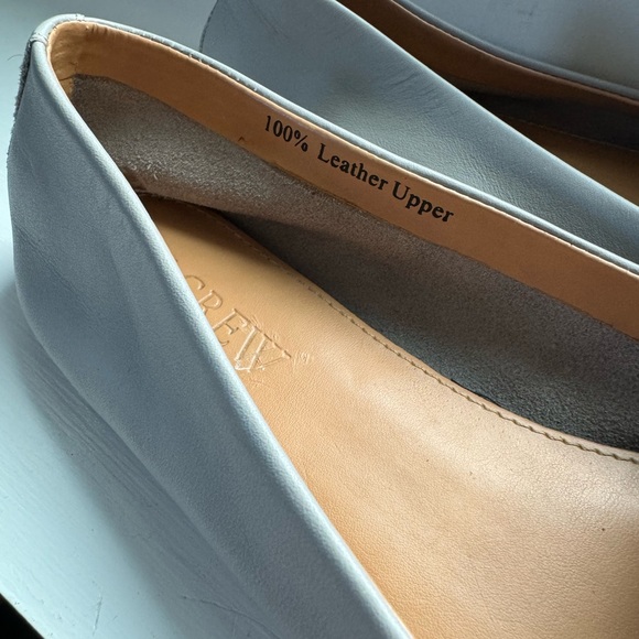 JCREW Powder Blue 100% Leather Slides Size 6 - Picture 4 of 4